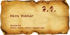 Hirn Viktor névjegykártya